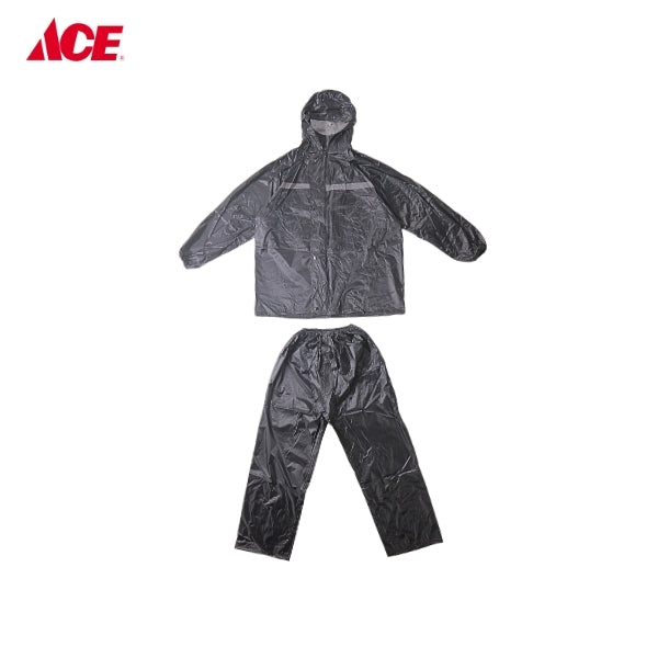 HERCULES Large Rain Suit Polyester with PVC Coating - Black