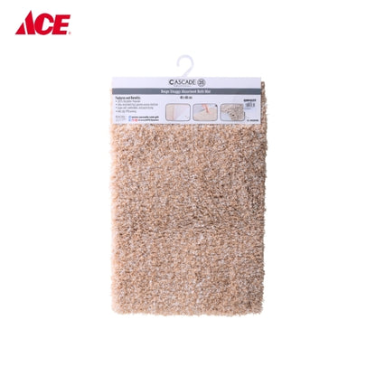 CASCADE Shaggy Absorbent Bath Mat - Beige (GS40X60D)