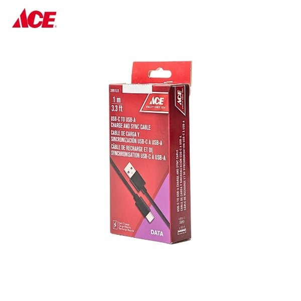ACE 1-meter USB-C to USB-A Charge and Sync Cable
