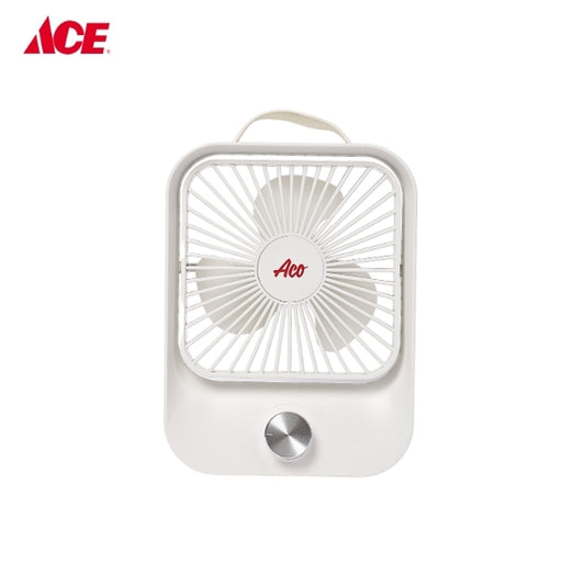 ACO Rechargeable Stepless Speed Control Mini Table Fan (ACOLJQ119WHT)