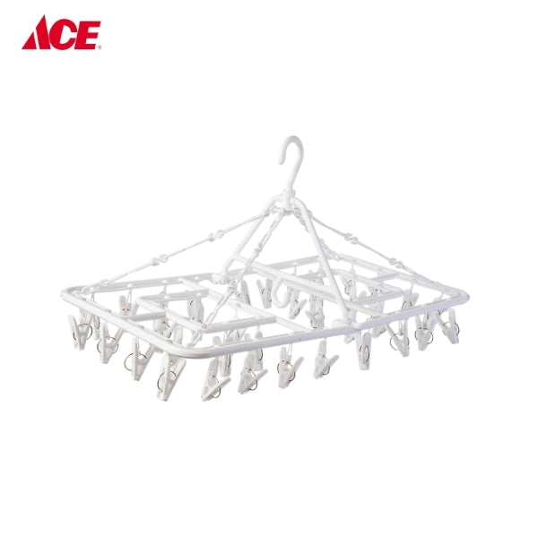 CASCADE Rectangular Hanger with 38 clips - White (GC-3266G)
