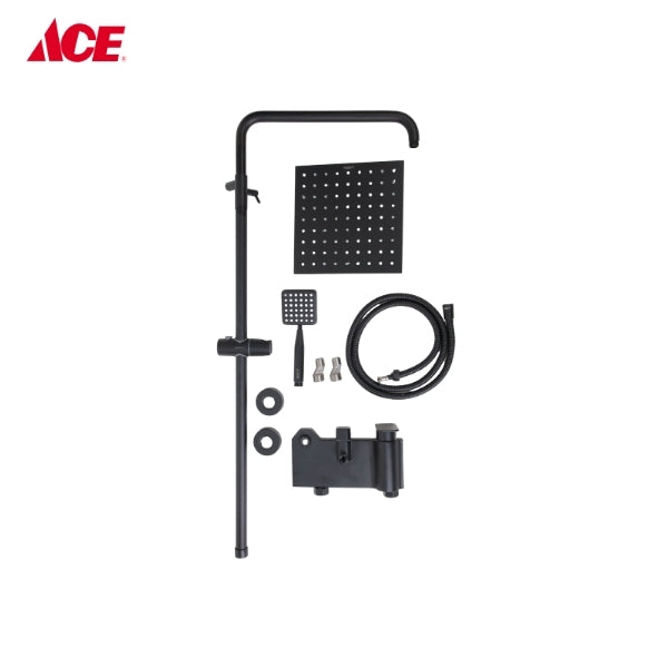 ROSCO Exposed Pipe Double Shower Set - Matte Black Finish (RO-1975)