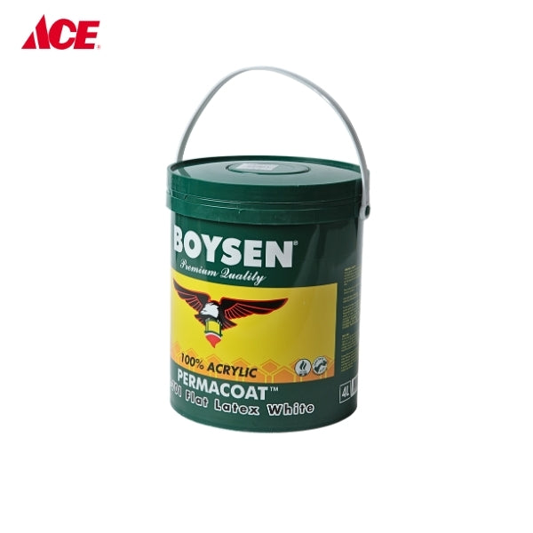 BOYSEN 4L Permacoat Flat Latex Paint - White (#701)