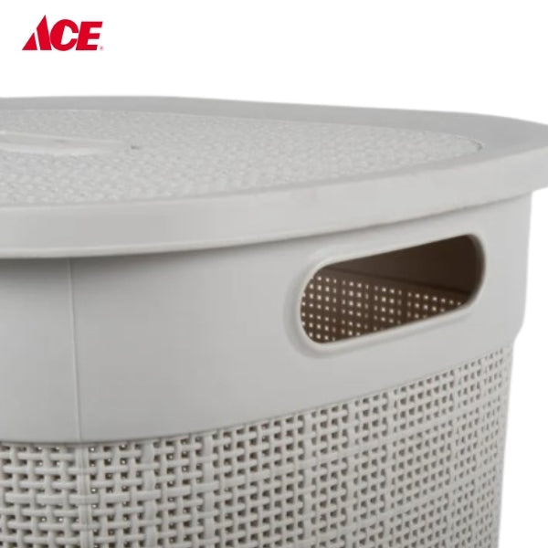 MEGABOX 55L Woven Laundry Basket with Cover - Ash Gray (MG555)