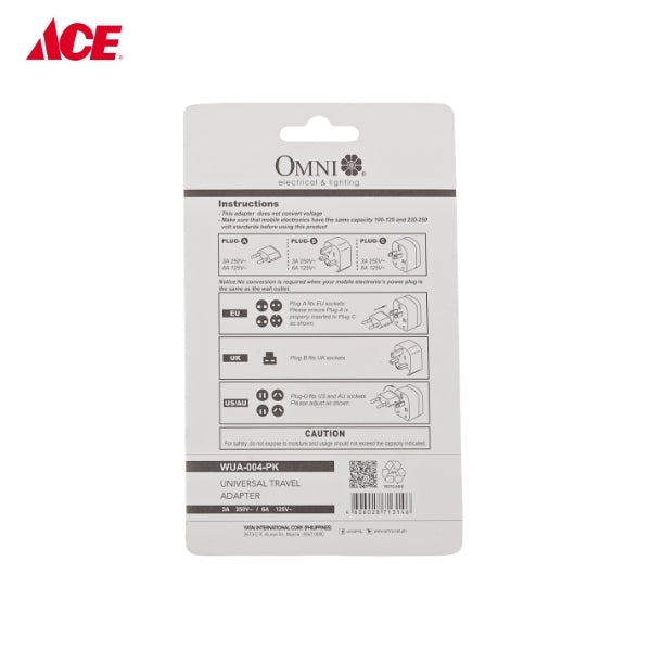 OMNI Nano Universal Travel Adapter WUA 004 PK