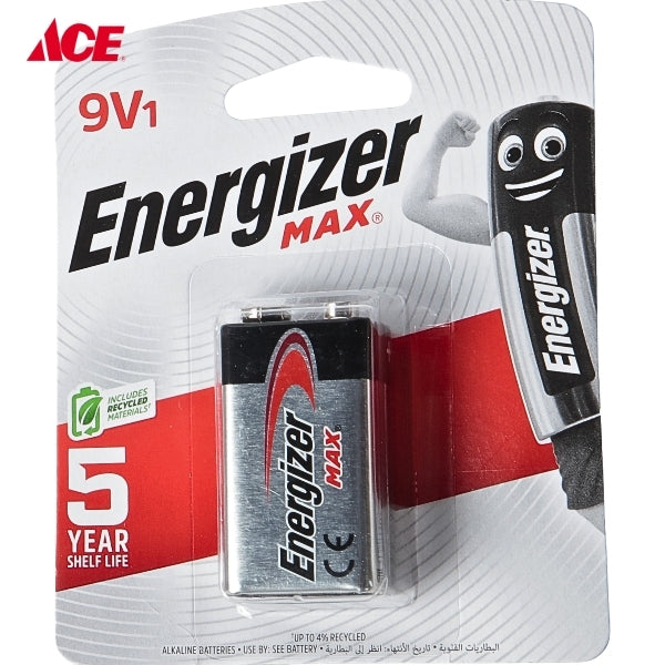 ENERGIZER Max 9V Alkaline Battery (522MAXBPI)