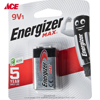 ENERGIZER Max 9V Alkaline Battery (522MAXBPI)