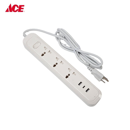 OMNI Travel Extension Cord 3Gang With 3 USB Outlets USB 303