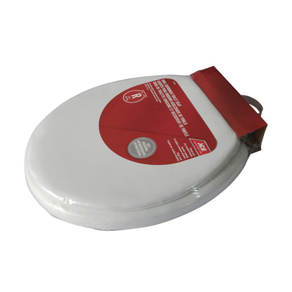 ACE 17" Round Vinyl Cushioned Toilet Seat - White