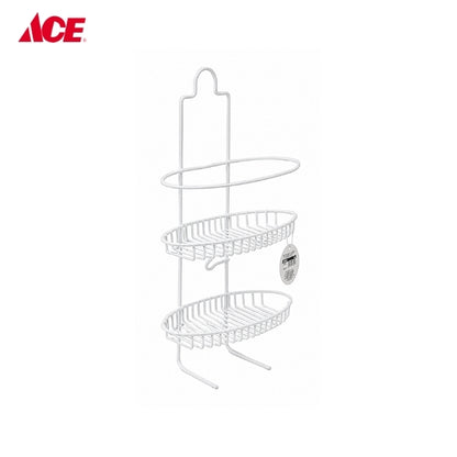 DURABLE Shower Caddy with 2-Hooks - White