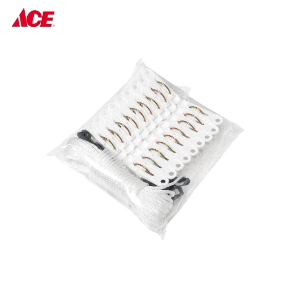HOMESTYLE 18-Clips with 8m Clotheslines - White