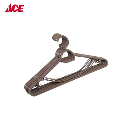 HOMESTYLE Heavy Duty Hanger with Straps - Brown 6pcs/pk (#133)