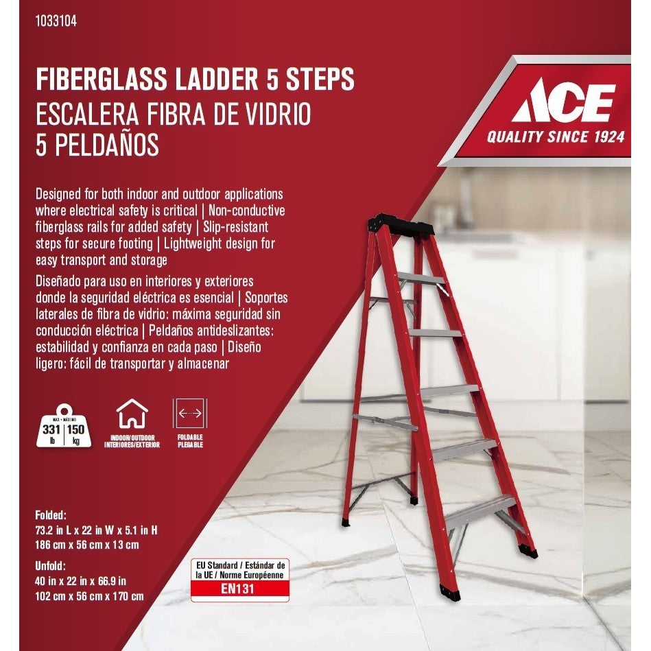 ACE Fiberglass Ladder 5Step FGE05