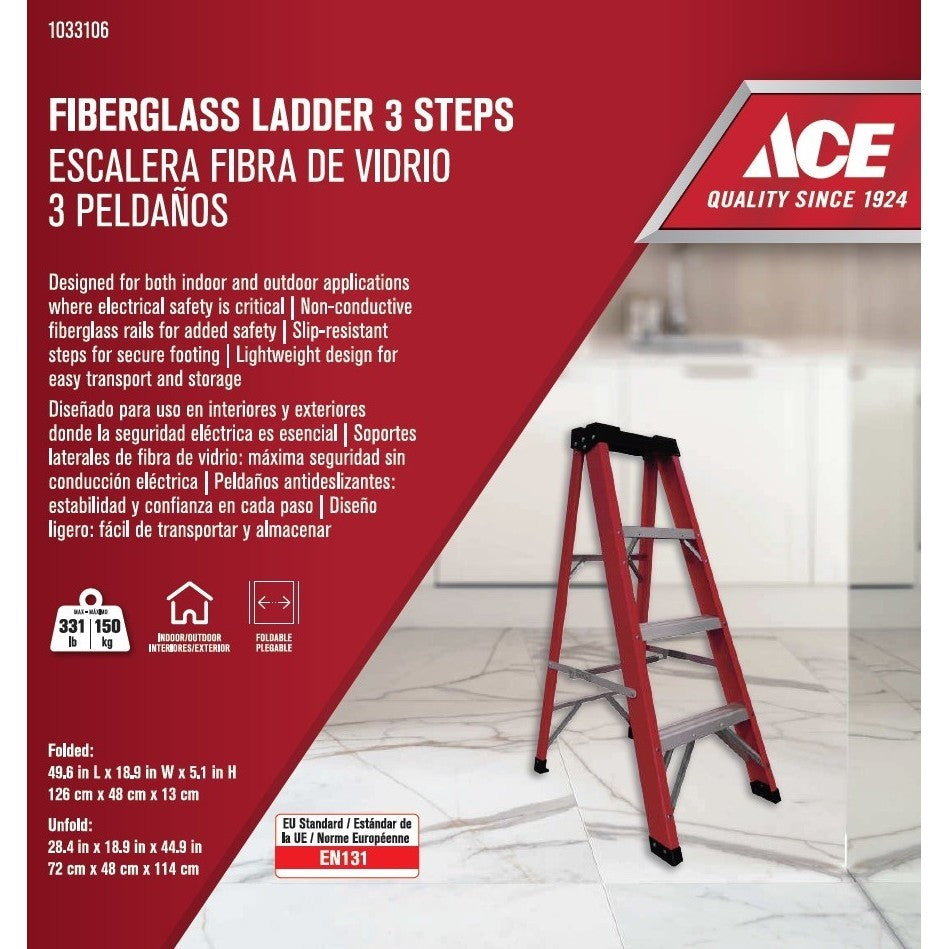 ACE Fiberglass Ladder 3Step FGE03