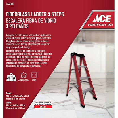 ACE Fiberglass Ladder 3Step FGE03