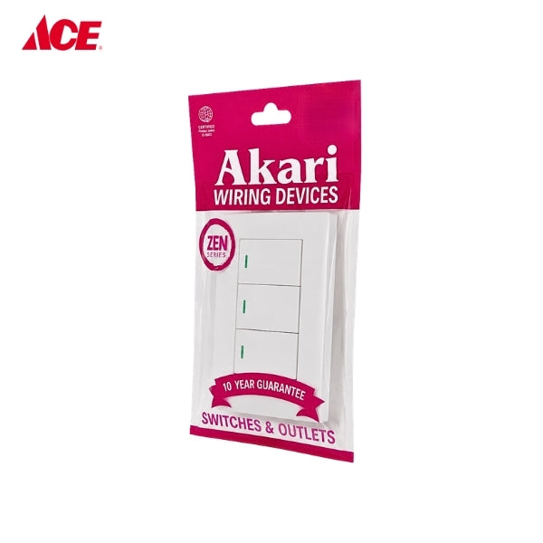 AKARI 3 Gang 1 Way Switch (AWD-Z801-3)
