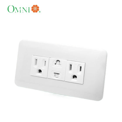 OMNI 2PCS Convenience Outletand Universal Outlet in Classic Plate P3-EG/EU2/EG