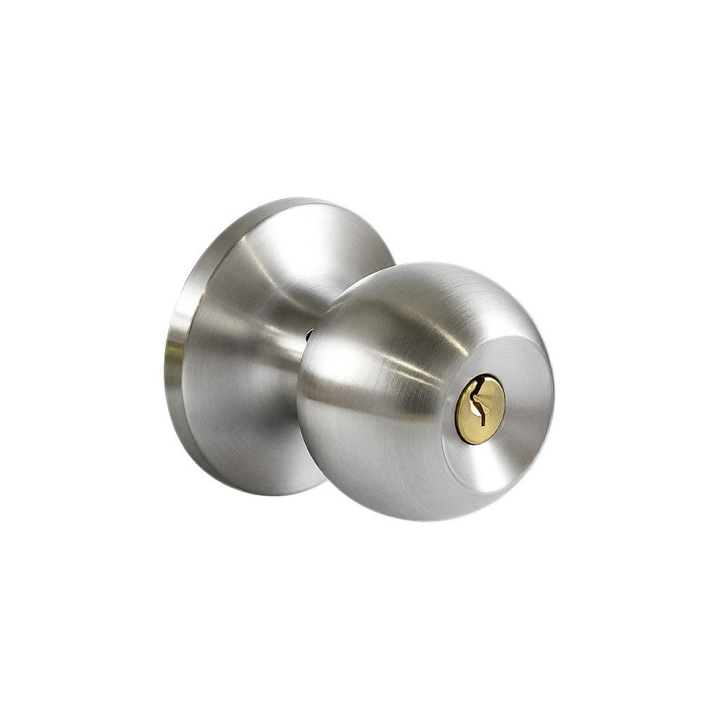 GATEMAN Tubular Entrance Knobset Satin Stainless Steel
