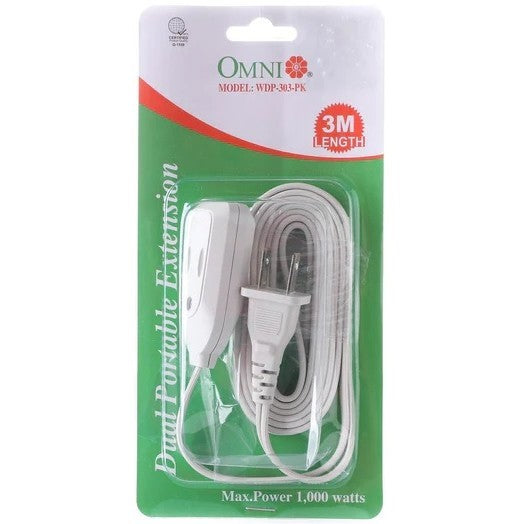 OMNI Extension Cord Set Dual Portable 3M WDP 303