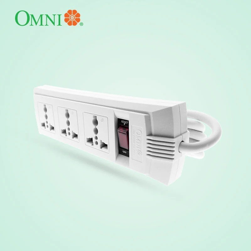 OMNI Universal Outlet Extension Cord 3Gang With Switch 10A WEU 103 PK