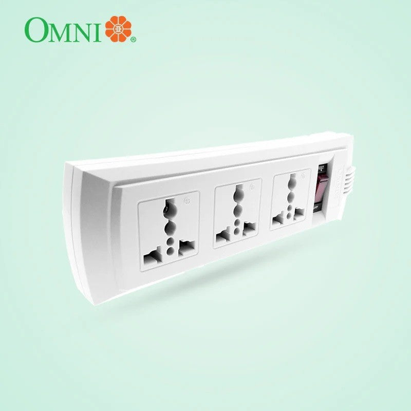 OMNI Universal Outlet Extension Cord 3Gang With Switch 10A WEU 103 PK