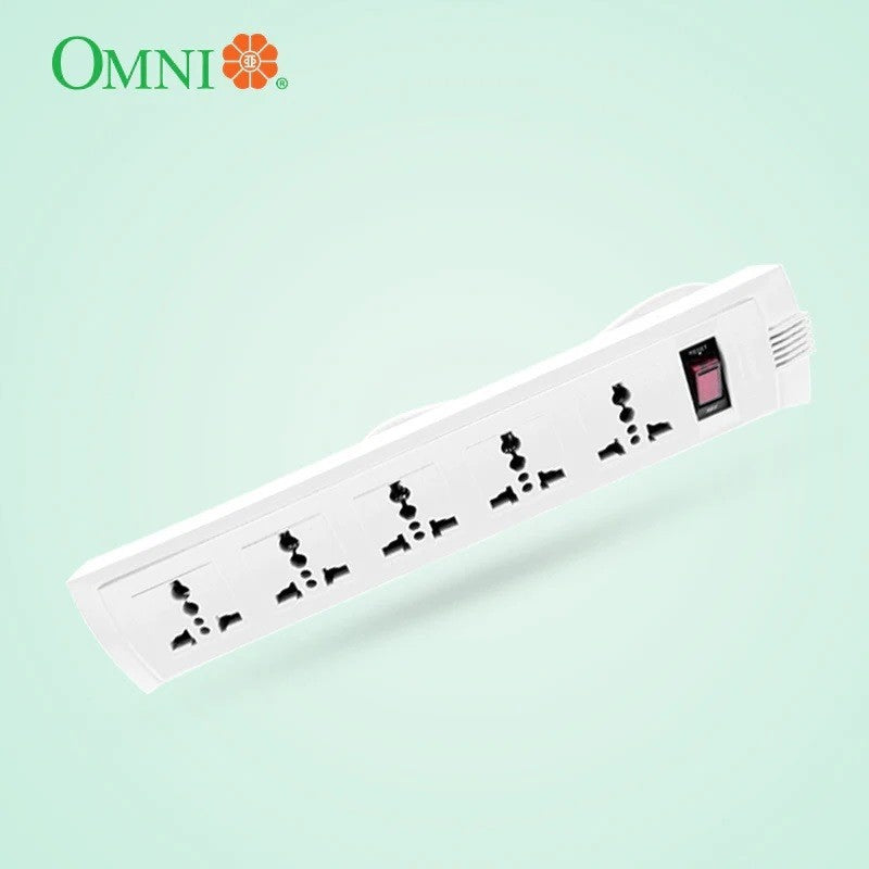 OMNI Universal Outlet Extension Cord 5Gang With Switch 10A WEU 105 PK