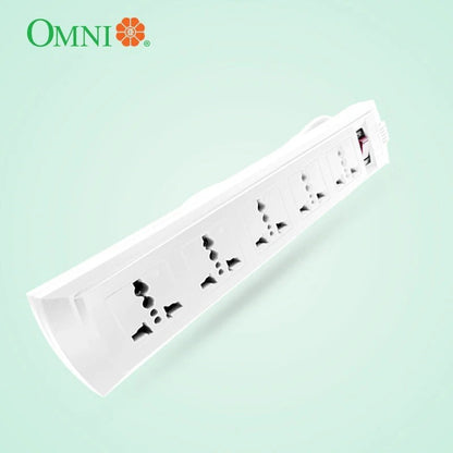 OMNI Universal Outlet Extension Cord 5Gang With Switch 10A WEU 105 PK