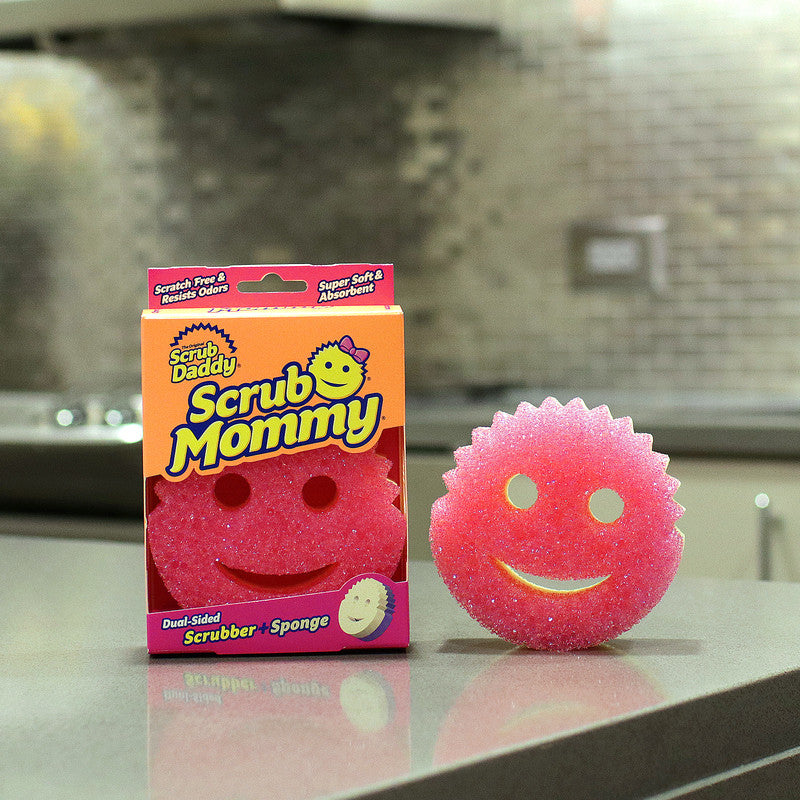 Scrub Mommy Dual Sided Scrubber+Sponge - Pink