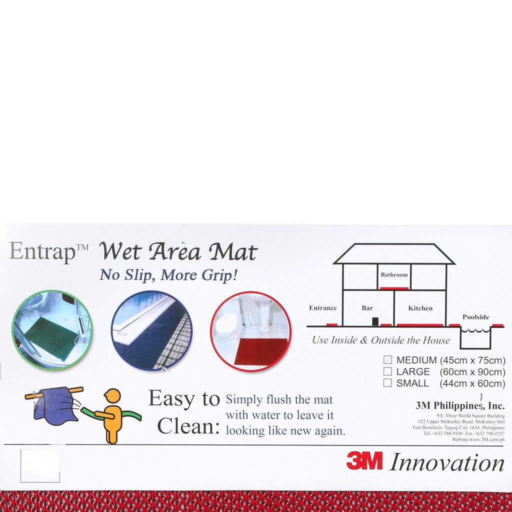 3M 44x75cm Entrap Wet Area Floor Mat - Red