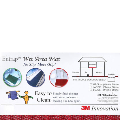 3M 44x75cm Entrap Wet Area Floor Mat - Red