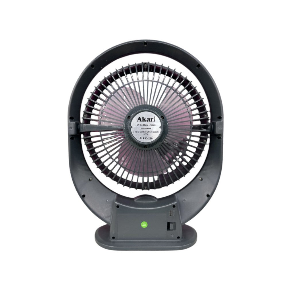 AKARI 8" LED Rechargeable Eliptical Fan