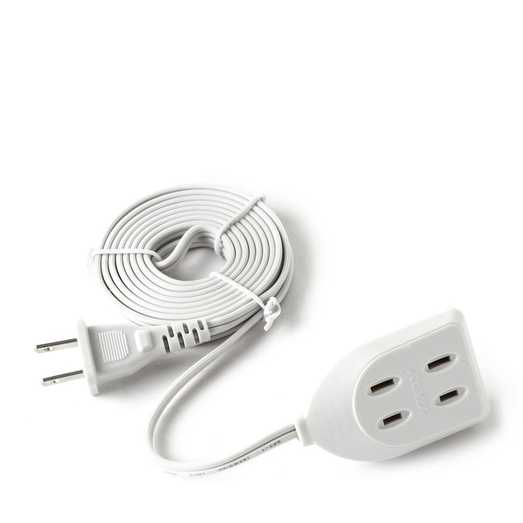 ROYU 3-Gang Flat Pin Outlet Extension Cord (REDEC203)