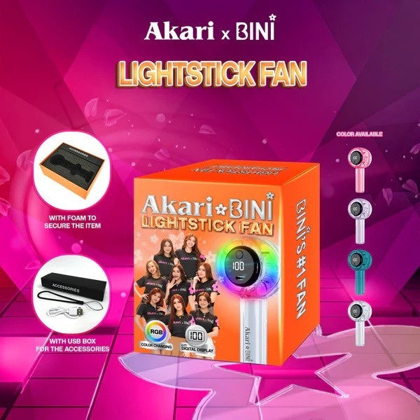 AKARIxBINI Rechargeable Lightstick Fan White ABF F26W 5W