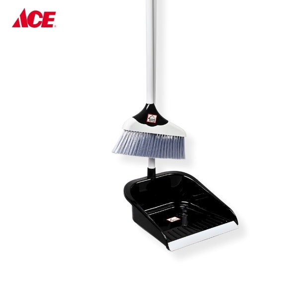 HOMESTYLE Big Broom and Dustpan with Grip -  Black/Silver (3195-SET)