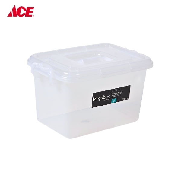 MEGABOX 12L Plastic Storage and Organizer Box Carri-Mi Collection - Transparent (MG-637)