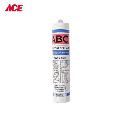 ABC 300ml Construction Grade Silicone Sealant - White