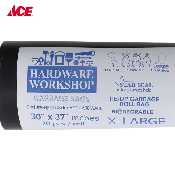 Tie-Up Garbage Roll Bag - 20 pcs/roll ( X-Large 30-37")