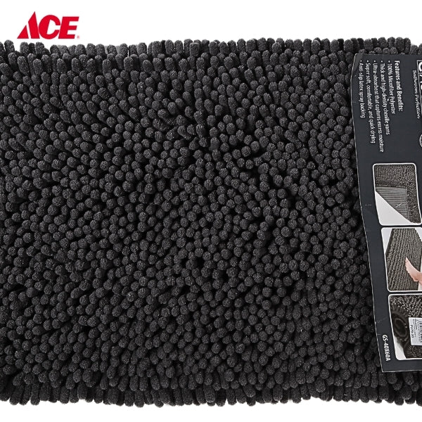 CASCADE 40x60cm Chenille Absorbent Bath Mat - Gray (GS40X60A)