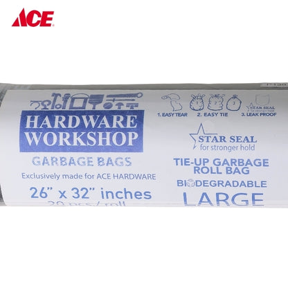 Tie-Up Garbage Roll Bag - 20 pcs/roll (Large 26x32")
