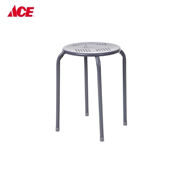 MODERN LIFESTYLE Round Metal Stool - Gray (ML2613)