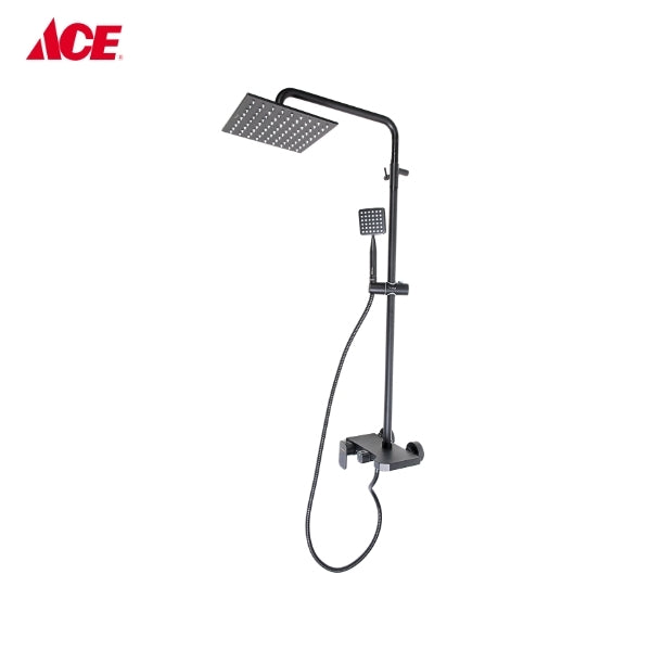 ROSCO Exposed Pipe Double Shower Set - Matte Black Finish (RO-1975)