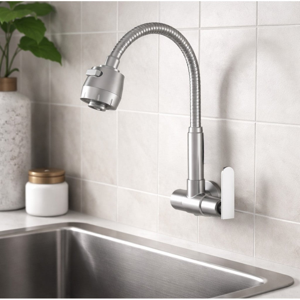 AXIS Yarra Wall Mount Flexible Head Kitchen Faucet Stainless Steel