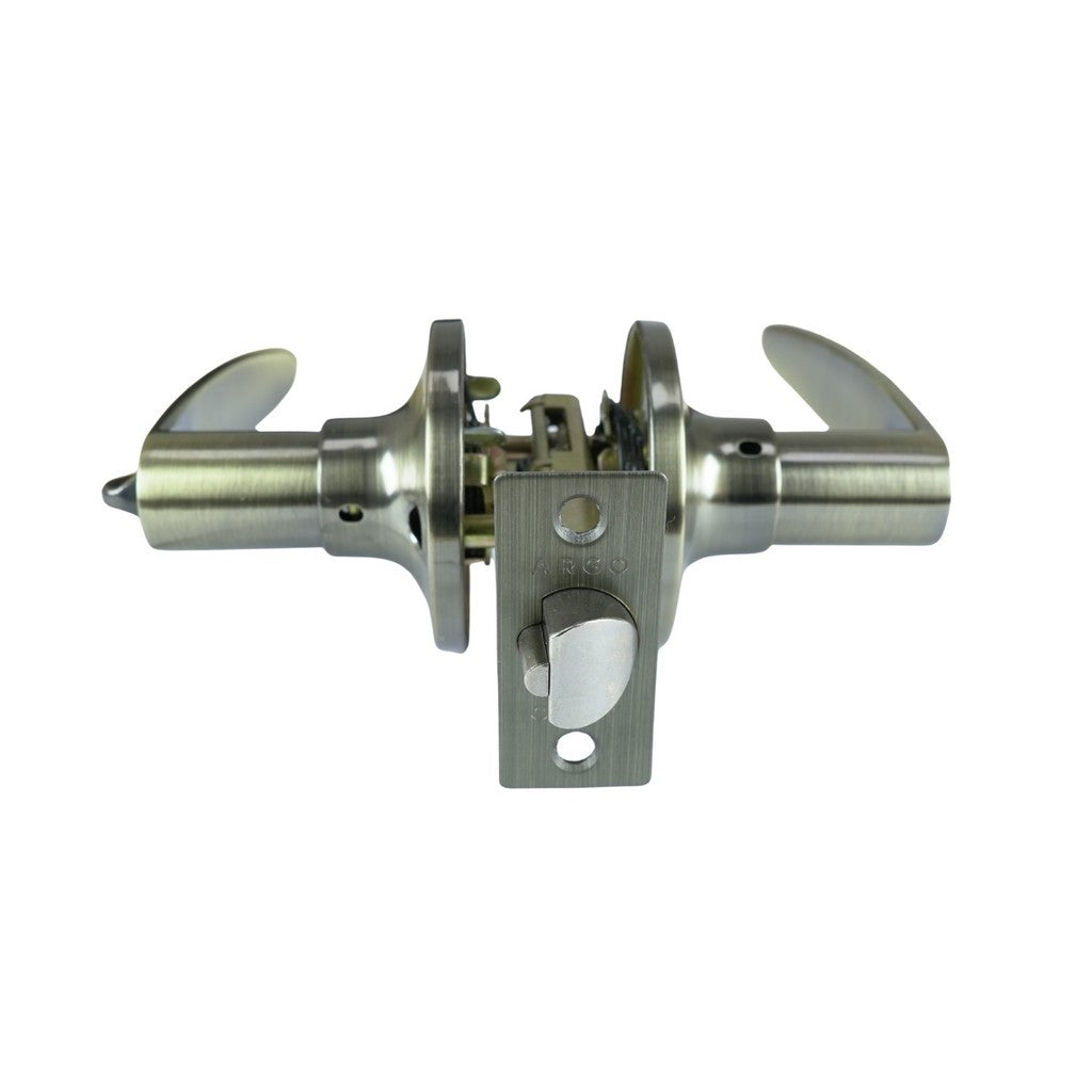 ARGO Lever Set Tubular Entrance Straight Antique Brass