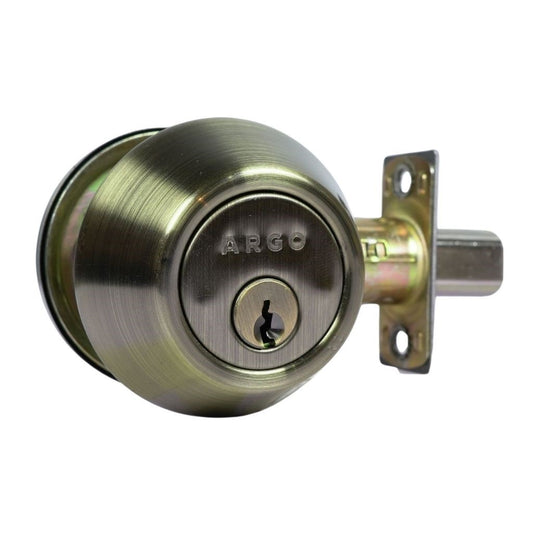 ARGO Single Cylinder Deadbolt Antique Brass
