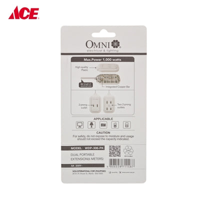 OMNI Dual Portable Extension Cord Set 6M WDP-306-PK