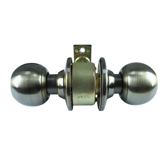 ARGO Cylindrical Entrance Knobset Round Antique Brass