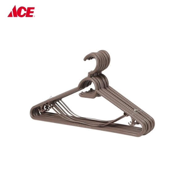 HOMESTYLE Heavy Duty Hanger with Straps - Brown 6pcs/pk (#133)