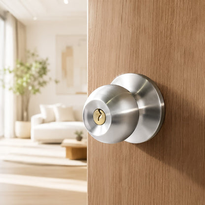 GATEMAN Tubular Entrance Knobset Satin Stainless Steel
