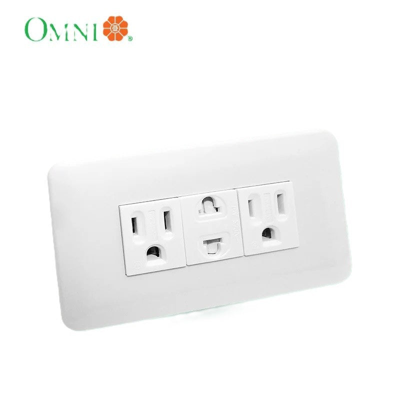 OMNI 2PCS Convenience Outletand Universal Outlet in Classic Plate P3-EG/EU2/EG