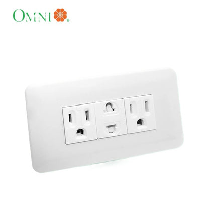 OMNI 2PCS Convenience Outletand Universal Outlet in Classic Plate P3-EG/EU2/EG